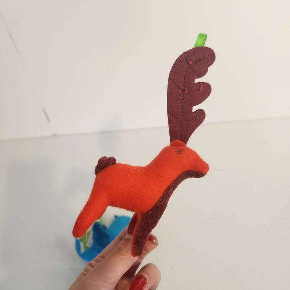 Starbucks Plush Felt Christmas Ornament Purple Fox Red Reindeer Blue Bird Set - Picture 5 of 5